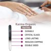 Karma Organic Double Sided Glass Nail File for Women - Professional Nail Buffer Glass Fingernail for Manicure Pedicure Nail Care - Smooth Finish Strengthens - Best for Natural Beautify Nails Set of 2
