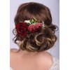 Kercisbeauty Red Rose Burgundy Hair Comb for Brides Wedding Bridal Vintage Headband Burgundy Floral Comb Festival Headpiece Women Girls Party