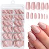 LuckForever 240pc Coffin Press on Nails Medium Fake Nails Nude Tan Glue on Nails Short Ballerina Coffin Nails Press ons Acrylic Nails False Nails Full Cover Artificial Fingernails with Adhesive Tab