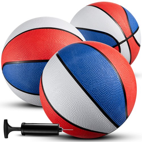 Bedwina Rubber Mini Basketball Balls for Kids 7 Inch, Size 3 Pack of 3 - Mini Hoop Outdoor Basketball Set & Indoor, for Small Basketball Hoops & Pool Basketball Parties
