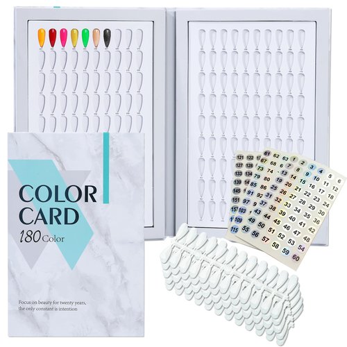 Acycoin2A 180 Nail Color Display Book Chart with 240 Nail Tips (A Style)