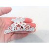 Generic Silver metal pink crystal hair claw clip bridal clip for meduim fine hair