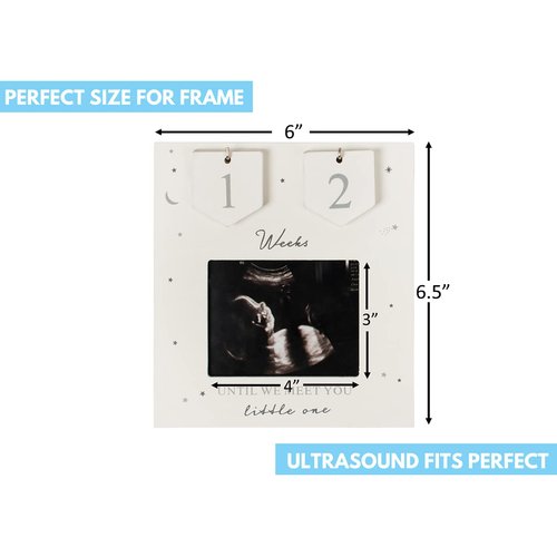 Sonogram Picture Frame | Countdown Weeks | Keepsake Baby Ultrasound Frame | Great Gift for Expecting Parents | Nursery Décor | Best Baby Announcement | Love at First Sight (6.5 x 6 Inches)