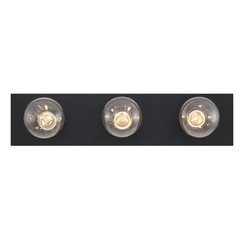 Westinghouse 6117500 Traditional Three-Light Indoor Vanity Light Fixture, Matte Black Finish, No Shades