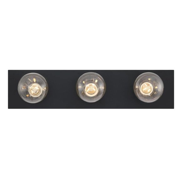 Westinghouse 6117500 Traditional Three-Light Indoor Vanity Light Fixture, Matte Black Finish, No Shades