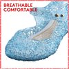 Amtidy Flats Mary Jane Dance Party Cosplay Shoes, Snow Queen Princess Birthday Sandals for Little Girls, Toddler Blue 9.5M Toddler