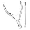 Professional Cuticle Cutter & Pusher Trimmer Manicure Tools with Double Spring– Perfect Nail Care Tool for Manicure & Pedicure Beauty at Home/Spa/Saloon (Silver)