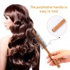 Ball-Tipped Round Hair Brush with Wooden Handle and Nylon Bristles for Short Hair, Bangs, Men's Beards, and Blow Drying