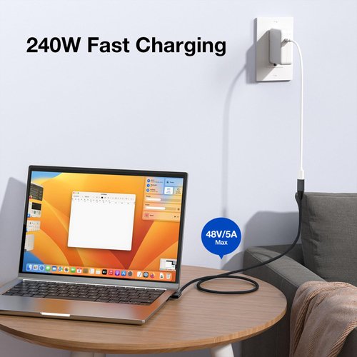 UseBean 240W USB C Extension Cable 3.3ft, Right Angle USB C 3.1 Male to Female Cable, 4K Video 10Gbps PD Fast Charging, Type C Extender, for PSVR2/USBC Hub/MacBook/iPad/iPhone15/Magsafe Charger