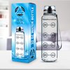 Three Drops of Life Time Marked Water Bottle, Clear Sports Timed Water Bottle 32 oz, Best for Measuring Water Intake, Tritan BPA-Free One Liter Water Bottle Tracker