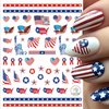 winthrop 12 Sheets 4th of July Independence Day Nail Art Stickers, Memorial Day 3D Patriotic American Flag Design Self-Adhesive Nail Art Decals, DIY Manicure Decoration Supplies Accessories Women