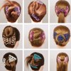 Ruihfas 6Pcs Magic Easy Combs for Women Hair Bun Maker Accessories, Elastic Beaded Double Hair Clips Combs for Hair Styling or Hair Decoration