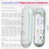 Toothbrush Travel Case Compatible with Philips Sonicare Electric Toothbrush & 6Pcs Reusable Toothbrush Head Covers Compatible with Philips Sonicare Toothbrush Heads (White)