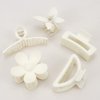 Ahoney 5 Pack White Hair Clips Cute Claw Clips for Thick Hair Flower Daisy Claw Clip Aesthetic Hair Clips for Hair Jaw Big Banana Clips Hair Accessories for Women Hair Styling for Girls Women
