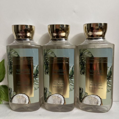 3 WAIKIKI BEACH COCONUT Shower Gel bath Body Wash Soap 10oz