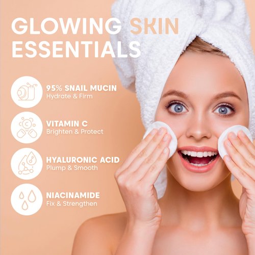 L'ESCARGOT Snail Mucin Face Toner – 95% Snail Secretion Filtrate with Vitamin C, Hyaluronic Acid & Niacinamide - Fast-Absorbing, Skin Correcting Dew