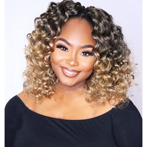 ToyoTree Ocean Wave Crochet Hair - 12 Inch 8 Packs Ombre Blonde Crochet Braids, Synthetic Braiding Hair Extensions (12 inch, T27)