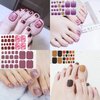 SILPECWEE 20 Sheets Toenail Polish Strips for Women Toe Nail Stickers Full Nail Wraps Self Adhesive Gel Nail Strips Toes Manicure Sticker for Nail Art Accessories with Nail File