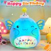 CozyWorld Light up Musical Happy Birthday Axolotl Plush Pillow,LED Stuffed Animals,Blue Axolotl Glowing Plush Toy,Light-up Singing Plush Birthday Gift for Toddler Boys Girls,14''