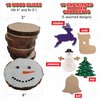 Christmas Wooden Ornament Craft - Includes 28 Ornaments - Wooden Painting Craft Kit for Kids & Adults with Wood Slices, Xmas Shapes, Glow in The Dark Paint, Gems, Glitter Glue, and Google Eyes
