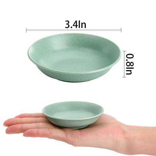 WUWEOT 40 Pack Wheat Straw Dish, 3.4" Dipping Bowls Unbreakable Seasoning Dishes, Shallow Bottom Mustard Dish for Paste Jam Sushi