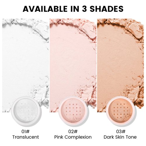 FREEORR Pink Setting Loose Face Powder, Oil Control Minimize Pore, Loose Baking Face Setting Powder Makeup, Soft Focus Make Up Setting Powder, Matte Flawless Finish,8g (02 Pink Complexion)