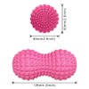 SELEWARE Peanut Massage Ball, Peanut Double Lacrosse Massage Roller Ball for Back Neck Shoulder Spine Legs HIPS, Deep Tissue Peanut Roller Ball Trigger Point Muscle Massage Ball, Pink