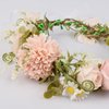 Floral Fall Artificial Wooland Wedding Flower Crown Bridal Headpiece Flower Girl Halo Photo Props FFL-01 (Coral)