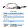 ATOPLEE 1pc Temperature Sensor Probe,Stainless Steel Waterproof Pt100 Ohm Probe Sensor 1/2 inch Thread with Insulation Lead Wire(-50-250°C)