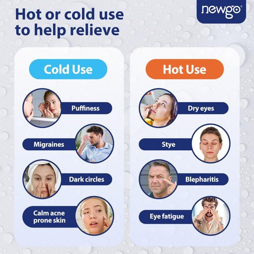 NEWGO Cooling Eye Mask Cold Gel Eye Mask for Eye Puffiness, Tired Eyes, Migraines, Stress, Itchy Eyes, Eye Lid Surgery, Eye Relief Mask for Sleeping, Skin Care, Eye Spa - Navy Blue