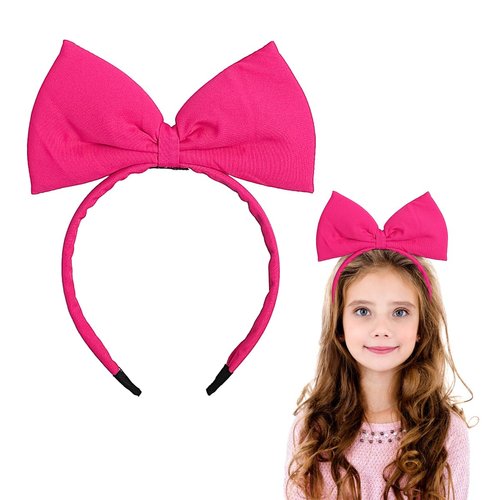 Bow Headband Hot Pink Bowknot Hair Band Fashion Cute Hair Hoop Big Bowknot Headdress Perfect Hair Accessories for Women Girls Valentine's Day Party Gifts 1Pcs