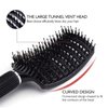 Performore Vented Boar Bristle Styling Hairstreaq Detangling Brush, Single White Brush Anti-Static Detangler, Wet or Dry Use, Fast Blow Drying, Use on Long or Short Hair. (2 Pack, White & Black)