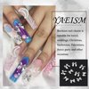 YAEISM 50PCS Bow Nail Charms 3D Silver Nail Charms 2 Styles of Alloy Ribbon Bowknot Nail Bow Charms Nail Rhinestones for Nail Art and DIY Crafts Decoration
