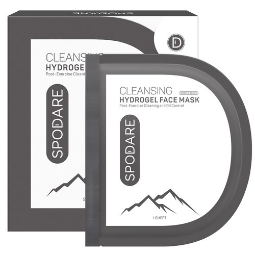 SPODARE SPORTS MASK - Cleansing Hydrogel Face Mask - Absorb Pore Dirt, Oil Control, Cleaning and Refreshing Skin - Detoxify and Purify after Exercise - For All Skin Types - 5 Pc