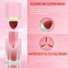 BEFIVECOK Liquid Blush for Cheeks, Soft Cream Blush with Cushion Applicator, Dewy Finish Matte Velvet Texture, High-Pigmented Blendable, Long-Wearing Blush Makeup | #05 ENERGETIC-Coral Orange