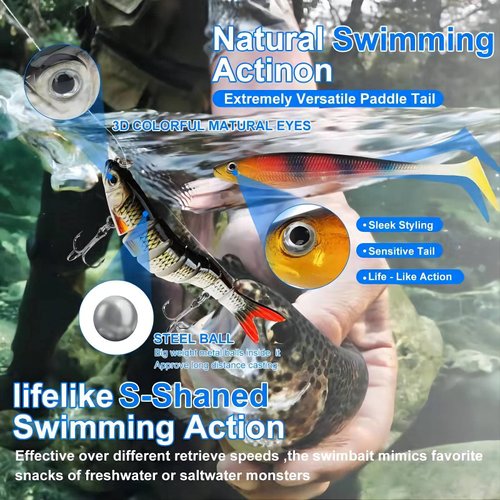 Fishing Lures Tackle Box Bass Fishing Kit Including Animated Lure,Crankbaits,Spinnerbaits,Soft Plastic Worms, Topwater Lures,Hooks,Saltwater & Freshwater Fishing Gear for Bass,Trout, Salmon.