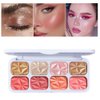 8 Colors Blusher Highlighter Makeup Palette, Waterproof Natural Matte blush Waterproof Shimmer Highlight Bronzer Pink Eyeshadow Make up for Cheeks (Highlighter & Blusher)