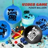 32 Pcs Video Game Punch Balloons Pixelated Punch Ball Pixel Video Game Punching Balls Latex Punch Balls Toys for Fun Games, Birthday Party Favors Supplies, Goodie Bag Filler (Blue, Black)