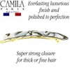 Camila Paris CP2989 French Hair Slides Clips for Women Handmade Small Girls Side Slide-in Barrette Clip, Hair Accessories for Women. Strong Hold No Slip Grip Fashion Durable Styling, Made in France