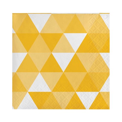 Yellow Fractal Beverage Napkins (16 ct)