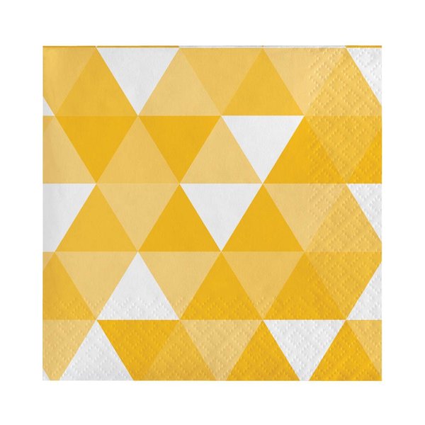 Yellow Fractal Beverage Napkins (16 ct)