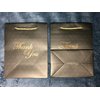 MODEENI Black Thank You Gift Bags - 8x10 Medium Size - 12 Bags - Bags for Business Small - Boutique Bags in Gold Foil