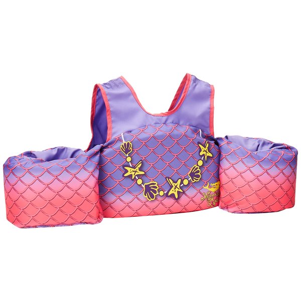 Body Glove Paddle Pals Learn to Swim Life Vest, One Size 33-55 LBS, Aquatic Mermaid