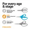 Fiskars 5" Softgrip Left-Handed Pointed-Tip Scissors for Kids Ages 4+ - Left-Handed Scissors for School or Crafting - Back to School Supplies - Blue Lightning
