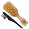 Kent OS11 Satinwood Military Club Hair Brush & Beard Brush – Soft White Boar Bristles for Fine or Thinning Hair, Men's Grooming, and Beard Care