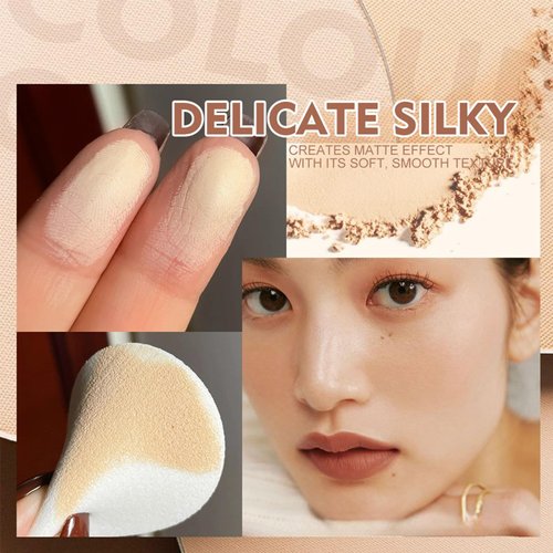 Oil Control Pressed Powder, Matte Smooth Face Setting Powder, Waterproof Long Lasting Makeup Face Powder, Flawless Facial Powder Makeup,Minimizes Fine Lines and Pores (BROWN 2#)