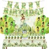 Princess Birthday Party Supplies Set,Including Tablecloth,Banner,Balloons,Cake Toppers,Cupcake Toppers,5x3ft Happy Birthday Backdrop for Princess and Frog Theme Birthday Party Decorations