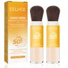 Dulele Sunscreen Setting Powder, 2PCS Mineral Matte Finish Loose Face Powder, SPF 50, Natural, Translucent, Oil Control, Minimizes Fine Lines & Pores