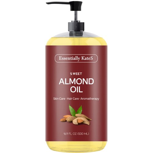 Essentially KateS Sweet Almond Oil 16.9 oz - 100% Pure and Natural and Cold Pressed