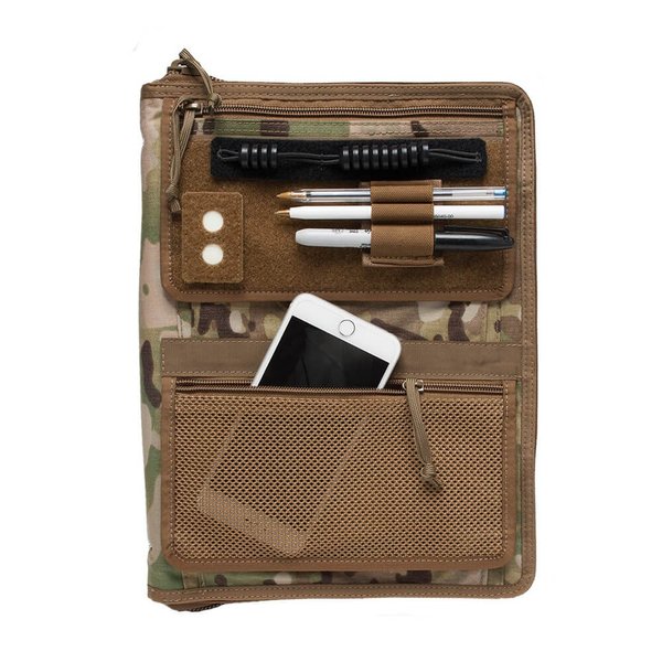Tactical Admin Notebook Cover System, with Zippered Map Case, Fits Notebooks with US Standard Size Paper (8.5 x 11”) and A4 Notebooks (Multicam)